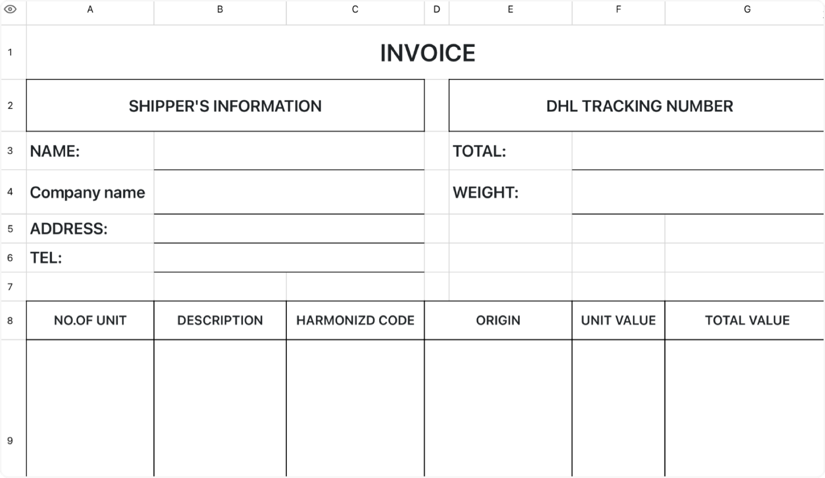 Simple invoice